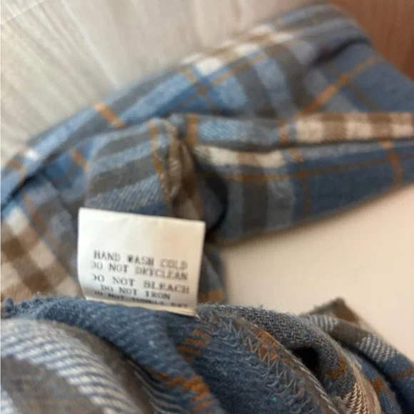 Pink Lily Blue and Tan Plaid Utility Jacket - Picture 6 of 8